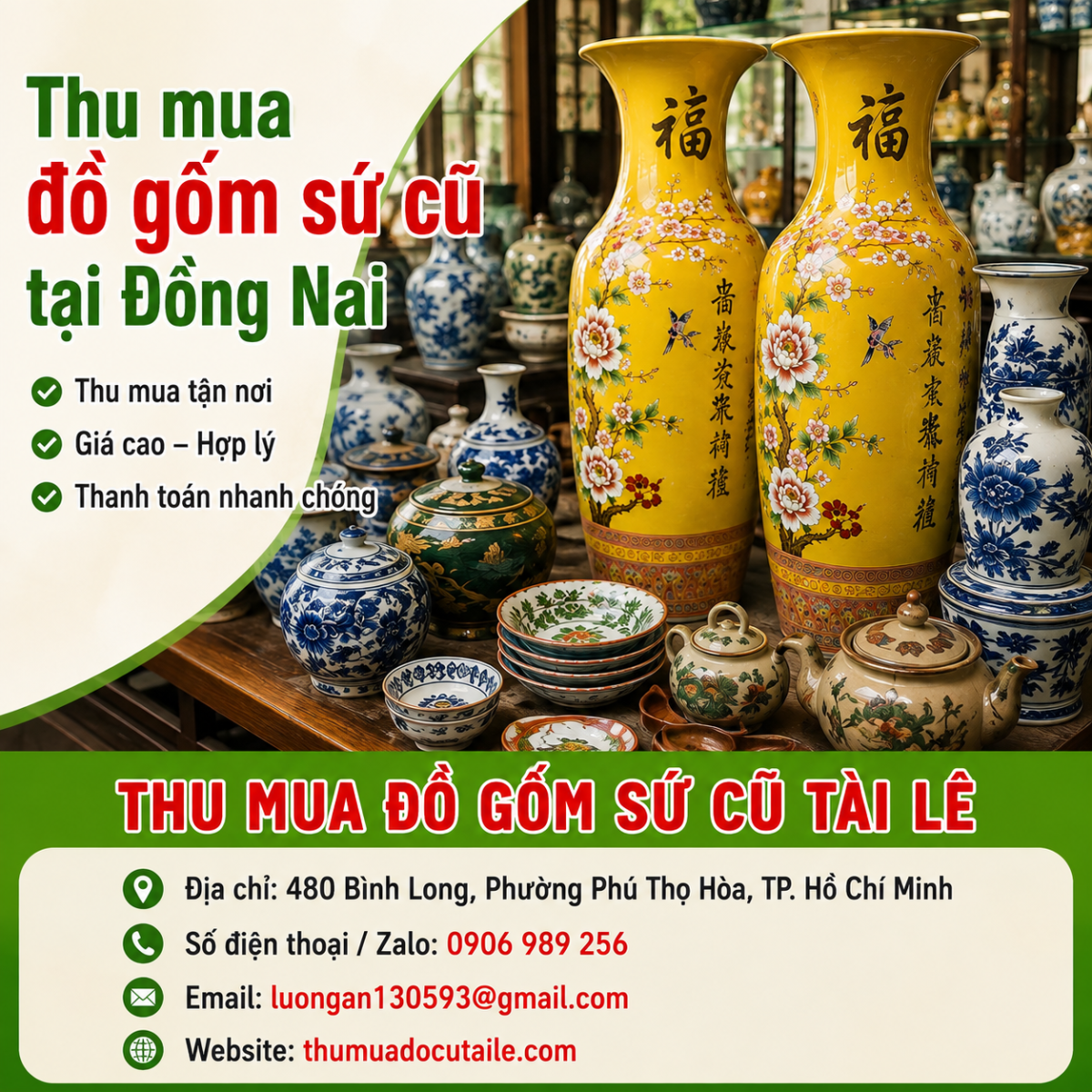 Thu mua đồ gốm sứ cũ tại Đồng Nai