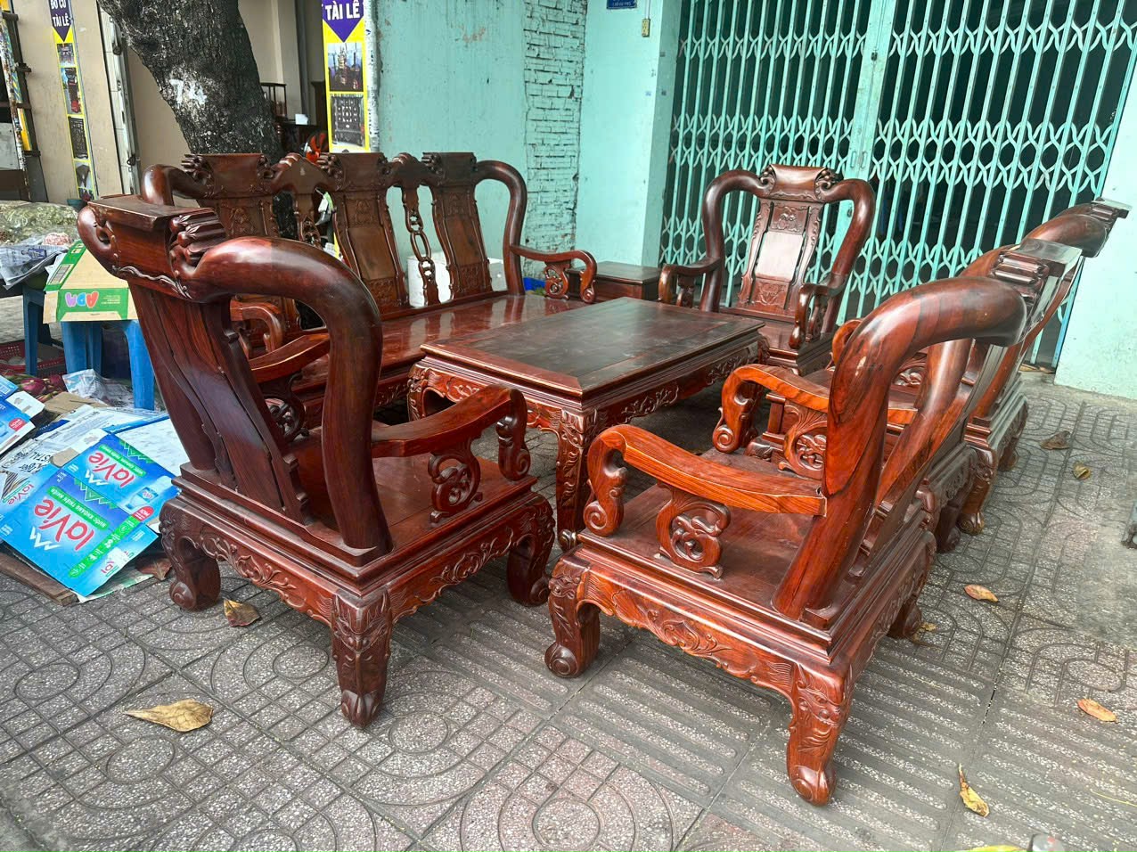 Thanh lý các loại bàn ghế trường kỷ, salon gỗ cũ tại Bà Rịa