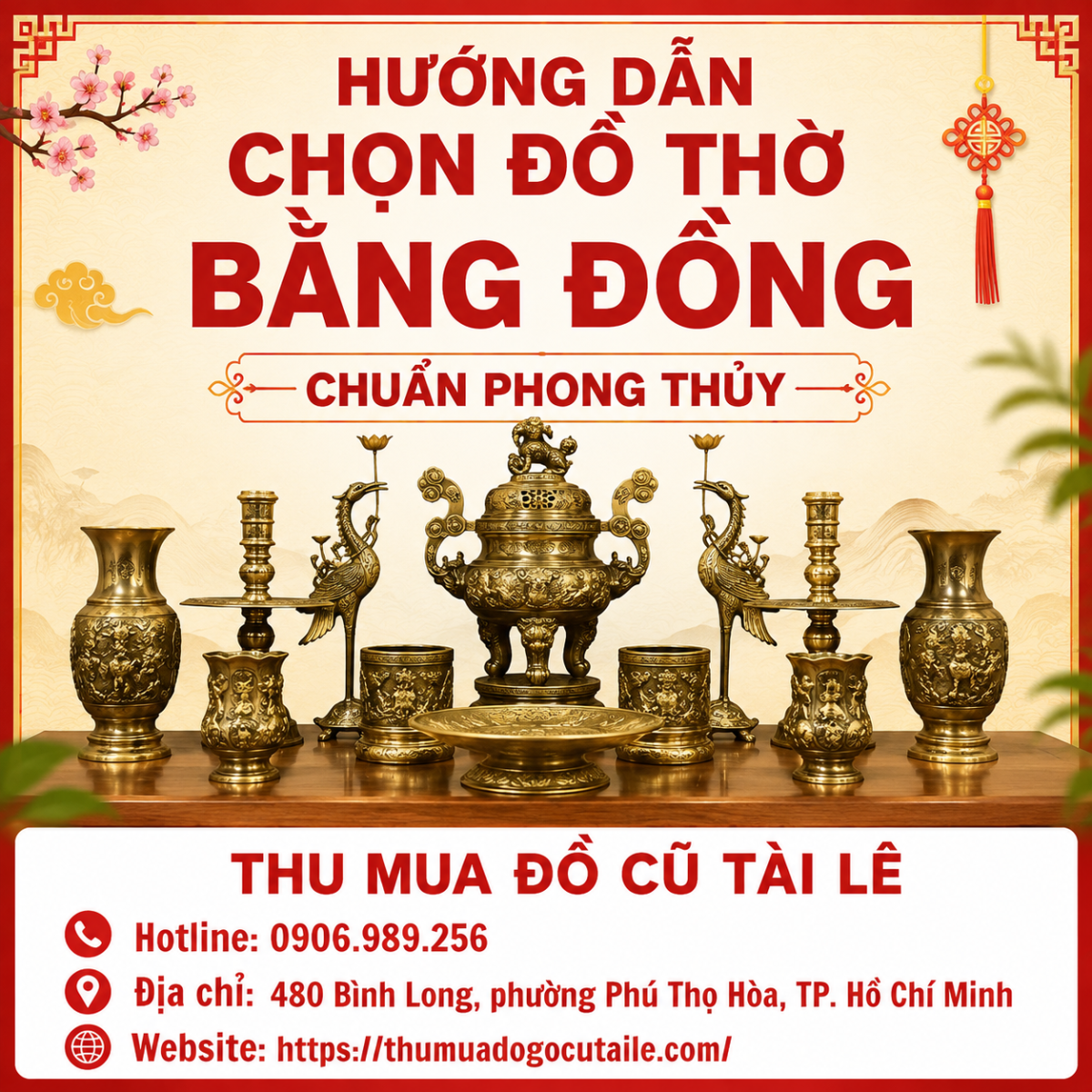 Hướng dẫn chọn đồ thờ bằng đồng chuẩn phong thủy