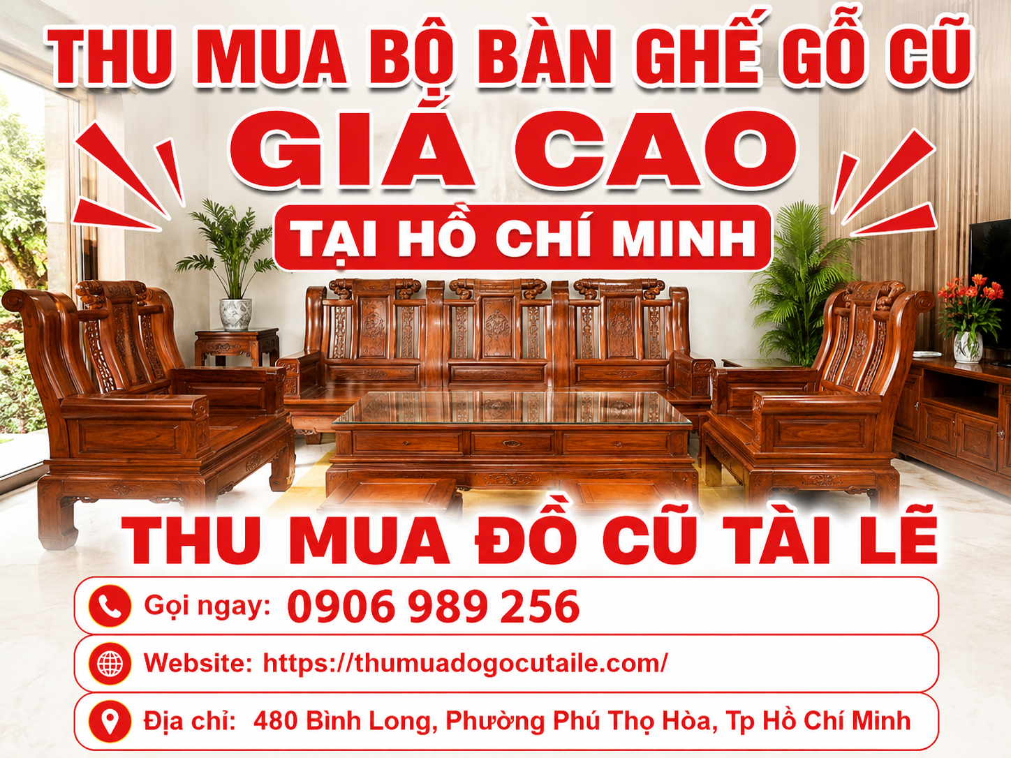 Thu mua bộ bàn ghế gỗ cũ giá cao tại Hồ Chí Minh