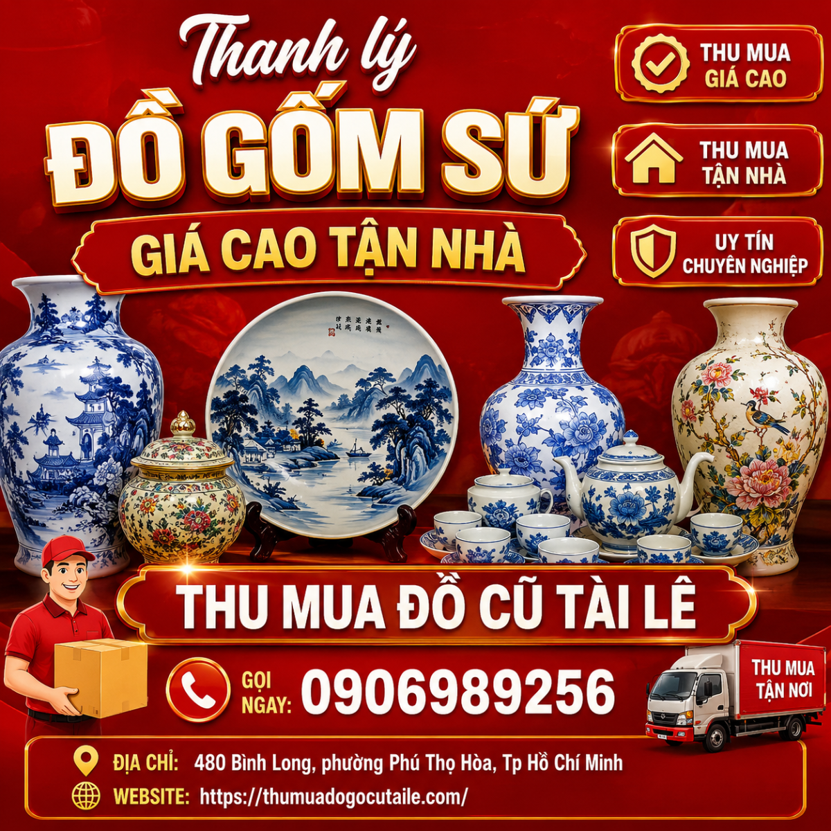 Thanh lý đồ gốm sứ giá cao tận nhà