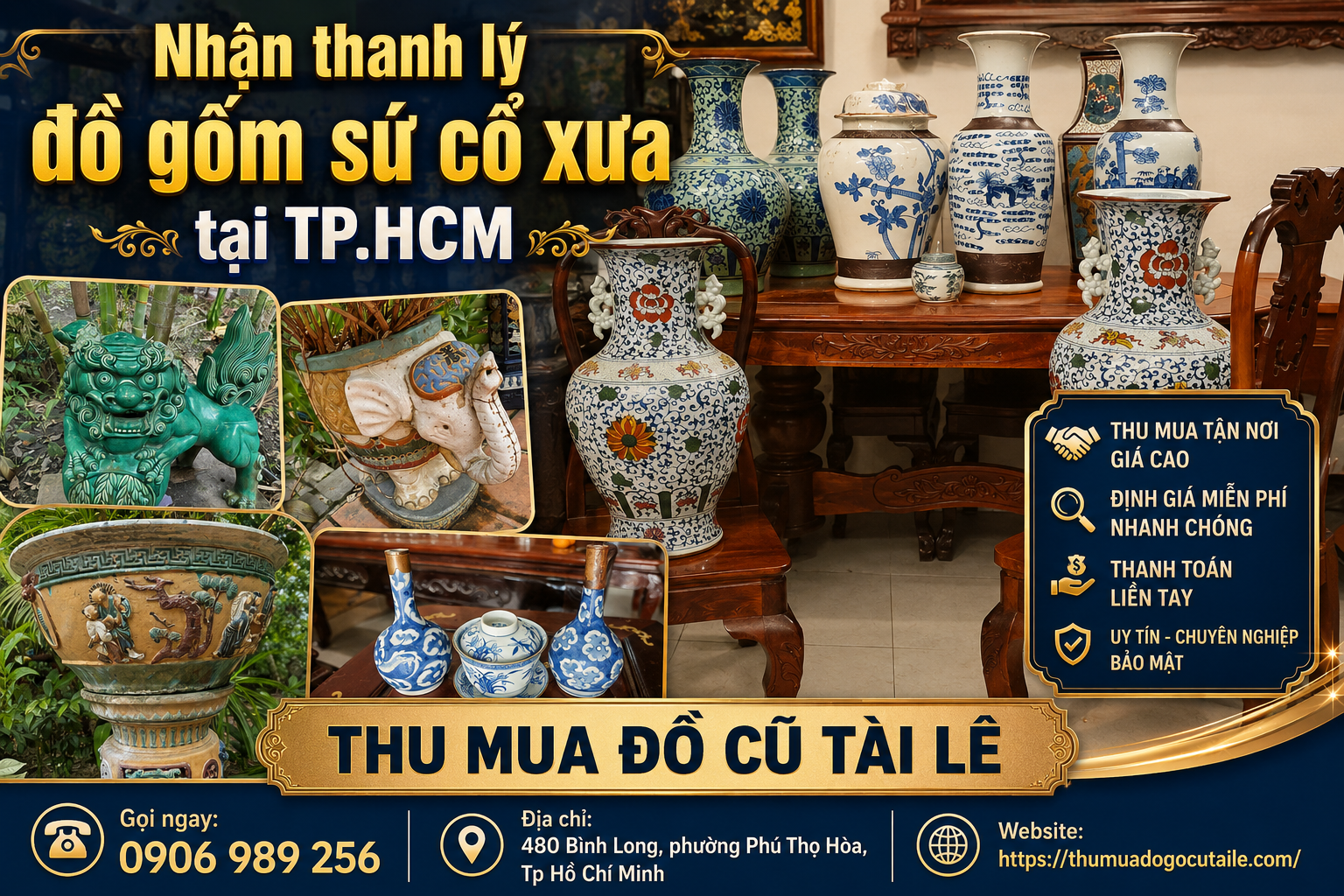 Nhận thanh lý đồ gốm sứ cổ xưa tại TP.HCM