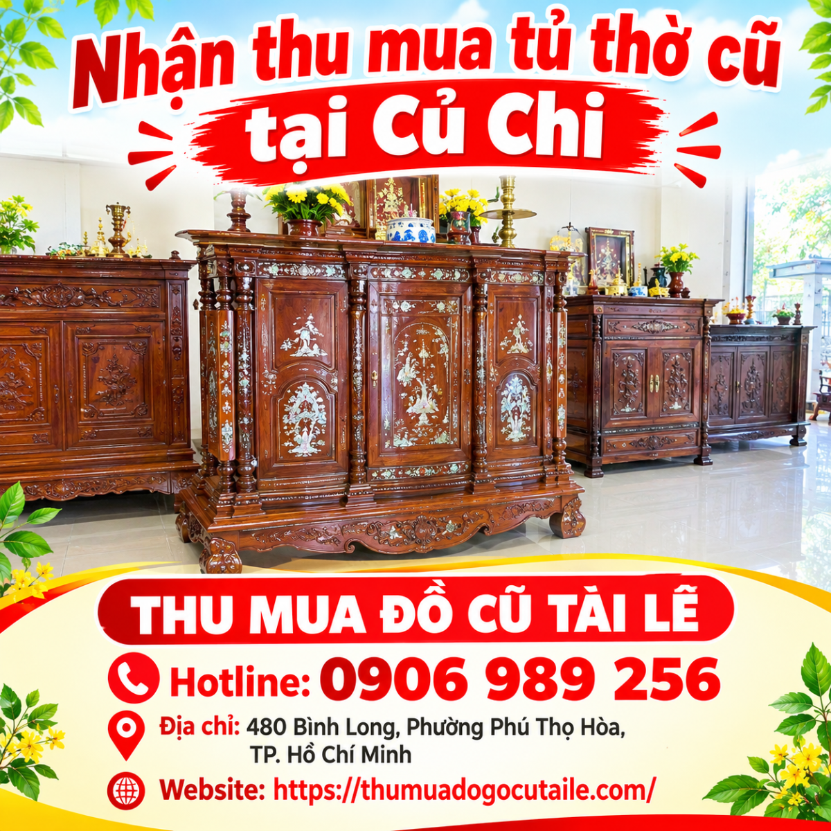 Nhận thu mua tủ thờ cũ tại Củ Chi