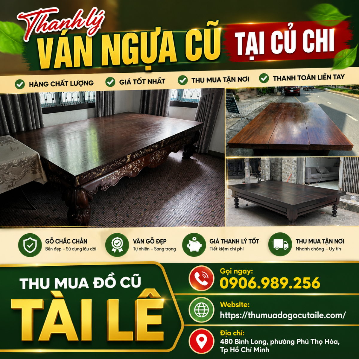Thanh lý ván ngựa cũ tại Củ Chi