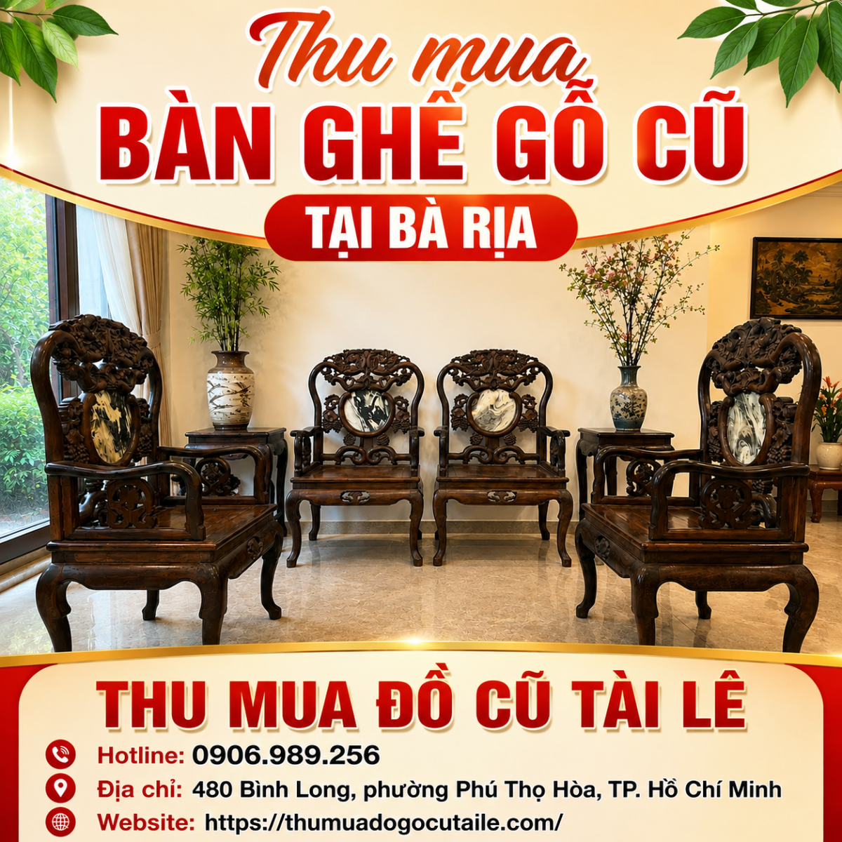Thu mua bàn ghế gỗ cũ tại Bà Rịa