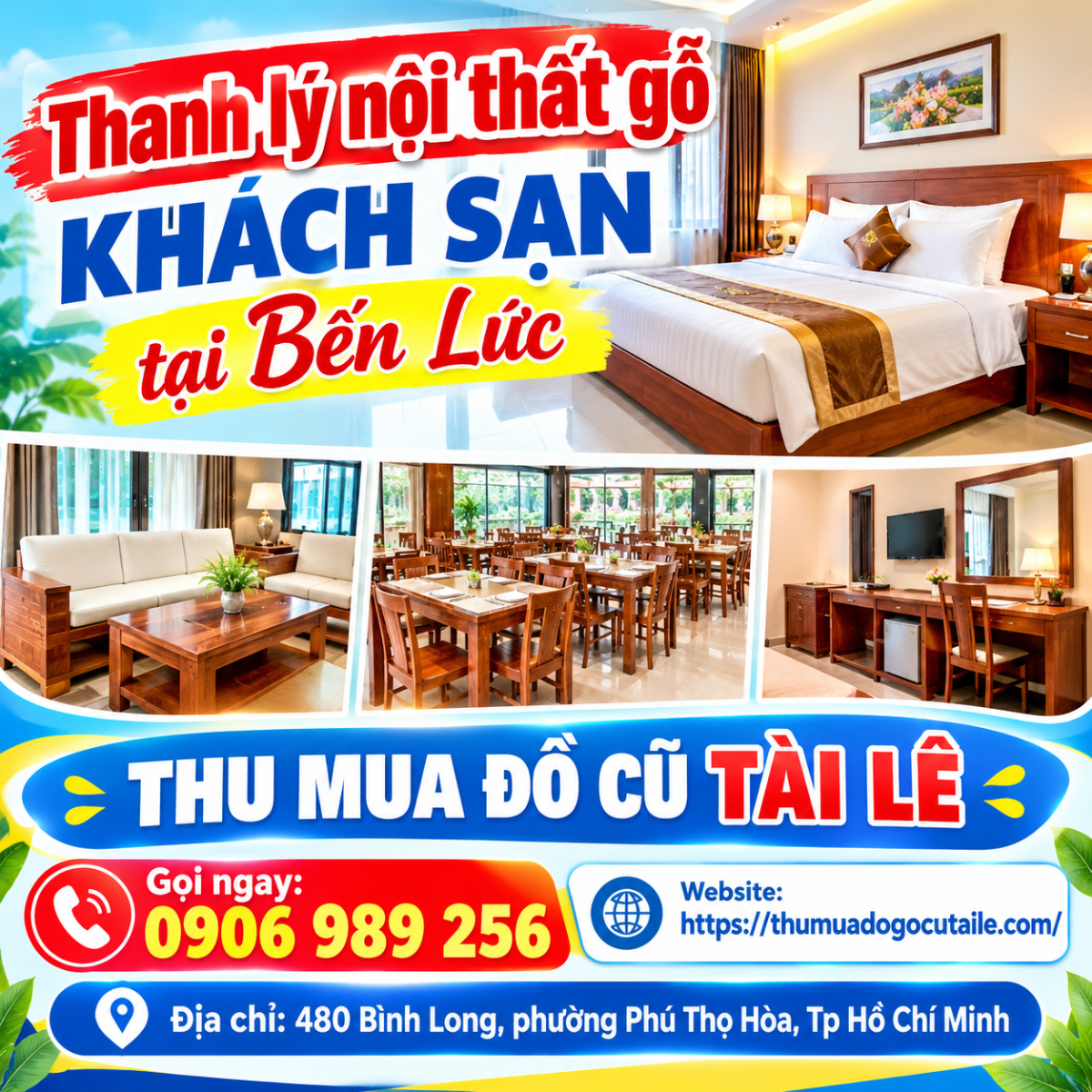Thanh lý nội thất gỗ khách sạn tại Bến Lức