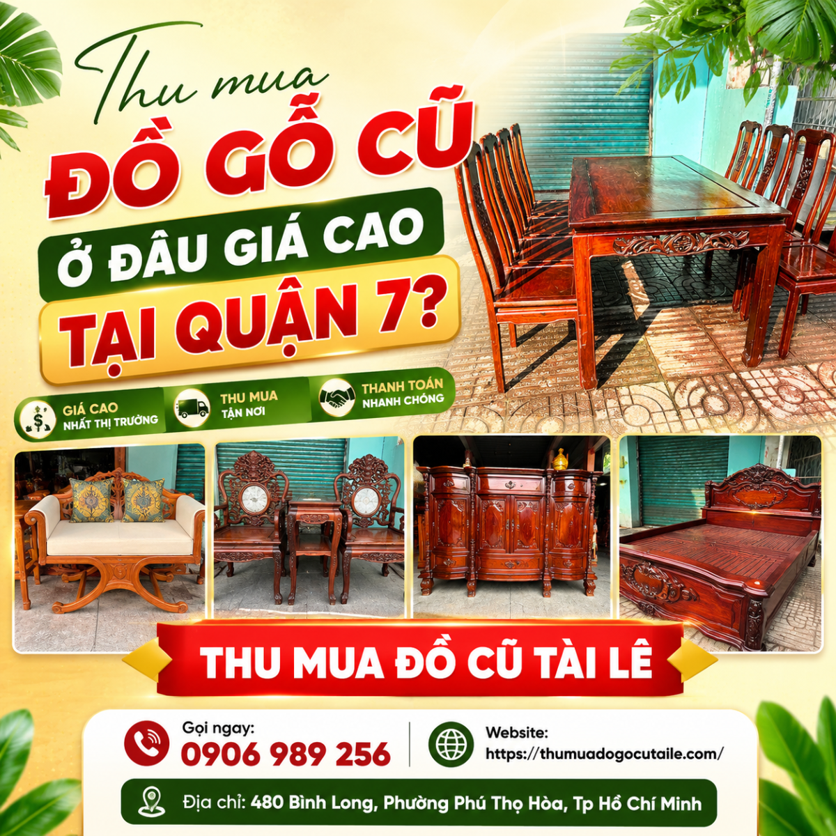 Thu mua đồ gỗ cũ ở đâu giá cao tại quận 7?