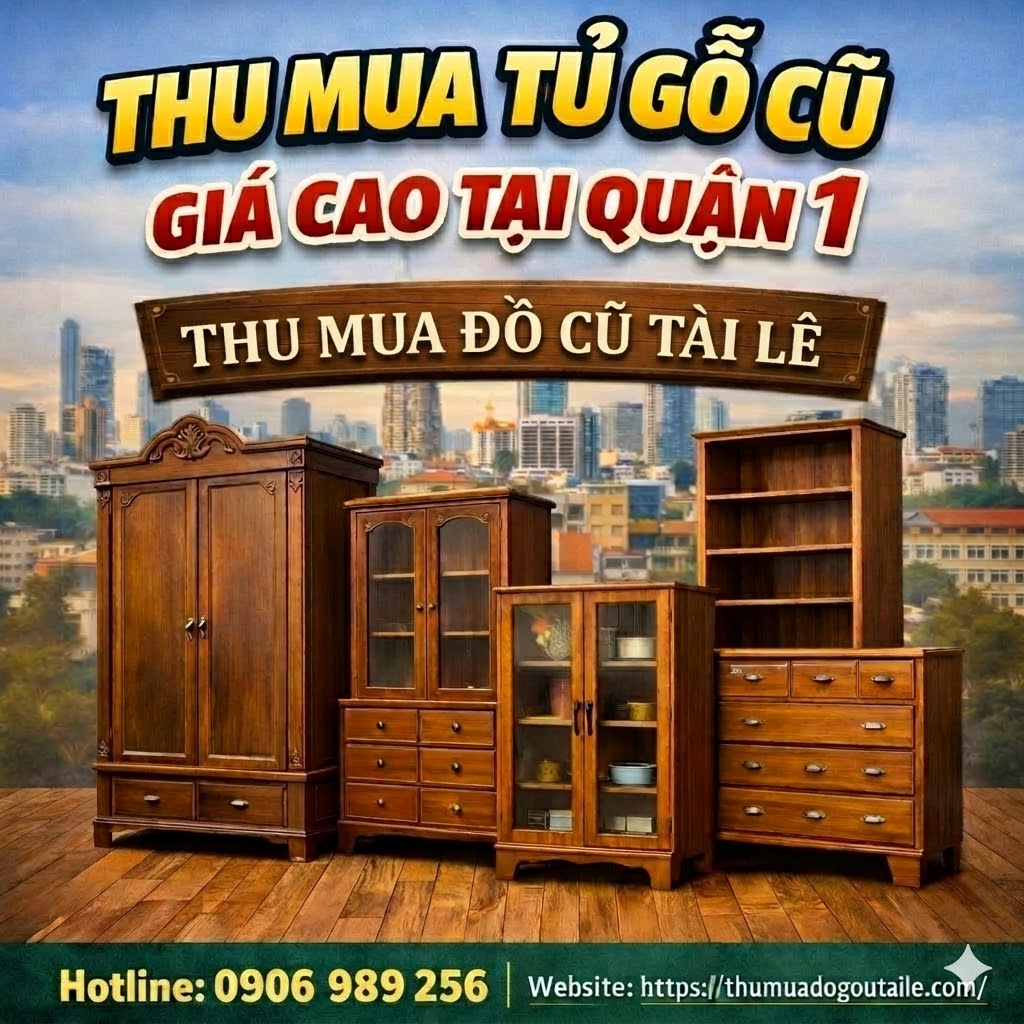 Thu mua tủ gỗ cũ giá cao tại quận 1