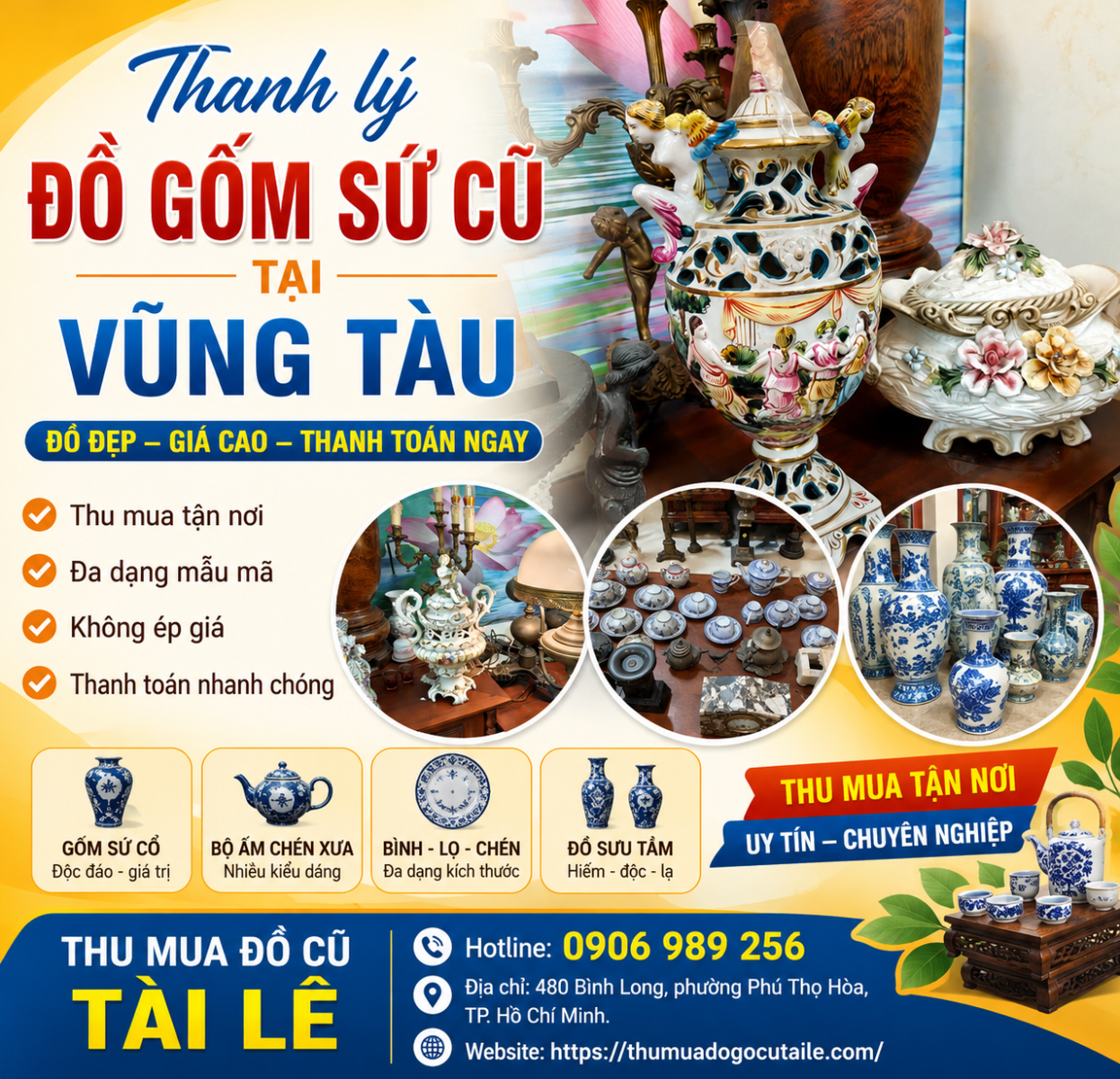 Thanh lý đồ gốm sứ cũ tại Vũng Tàu