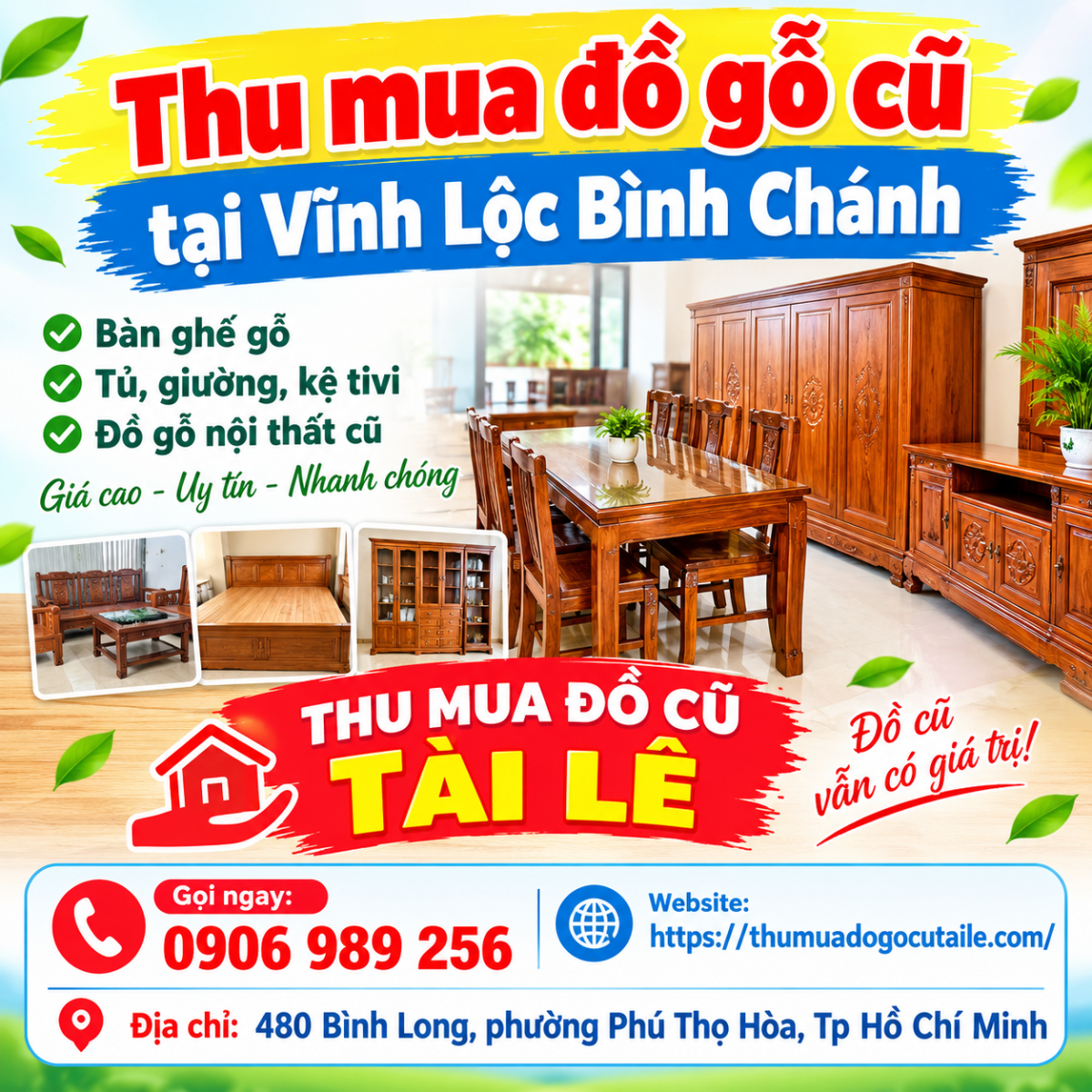 Thu mua đồ gỗ cũ tại Vĩnh Lộc Bình Chánh