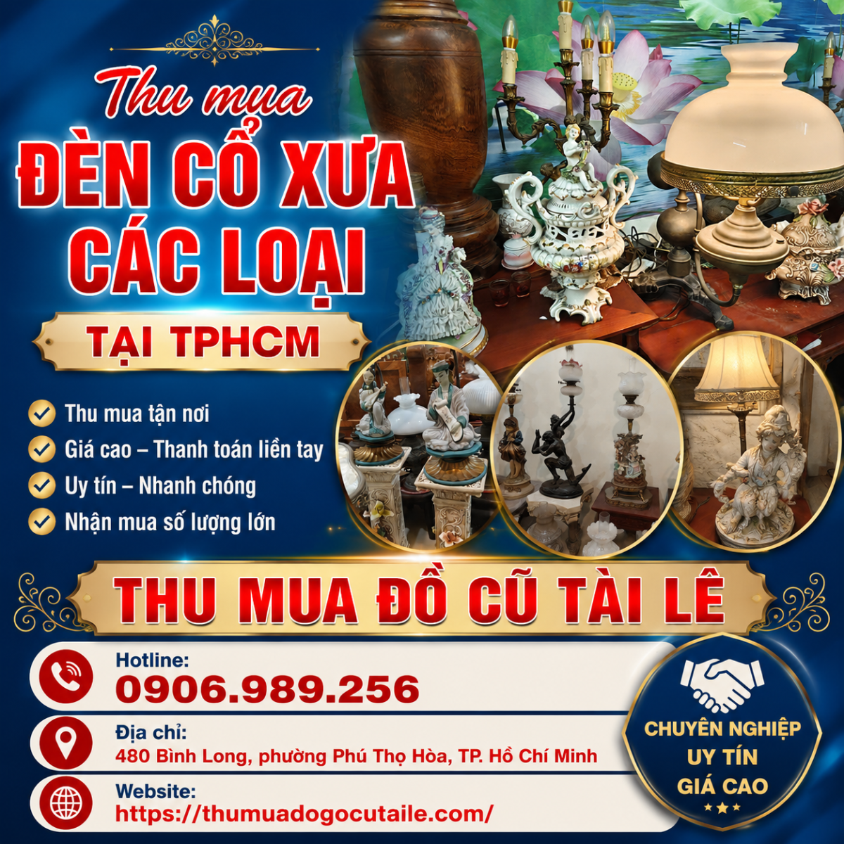 Thu mua đèn cổ xưa các loại tại TPHCM