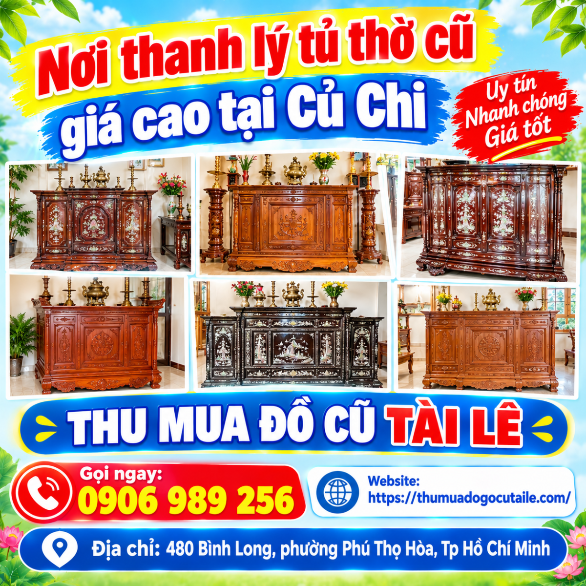 Nơi thanh lý tủ thờ cũ giá cao tại Củ Chi
