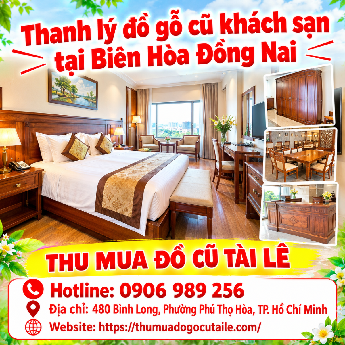Thanh lý đồ gỗ cũ khách sạn tại Biên Hòa Đồng Nai