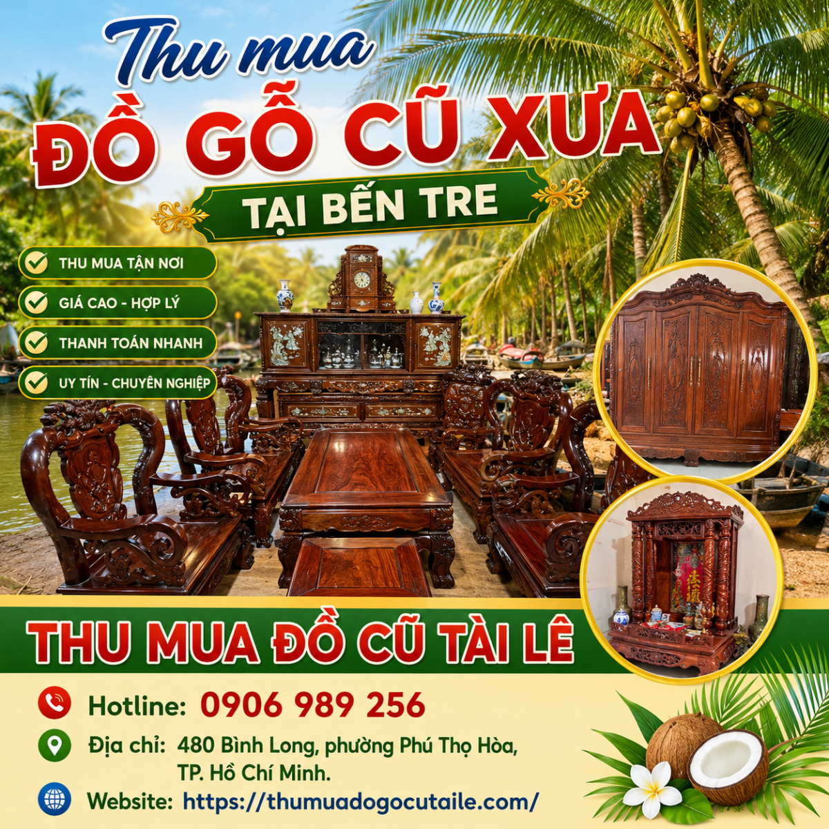 Thu mua đồ gỗ cũ xưa tại phường Bến Tre