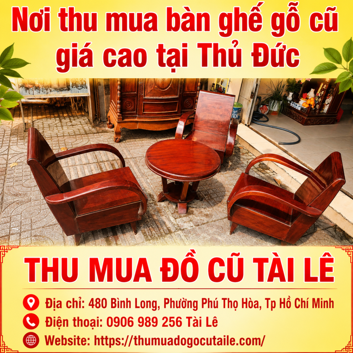 Nơi thu mua bàn ghế gỗ cũ giá cao tại Thủ Đức