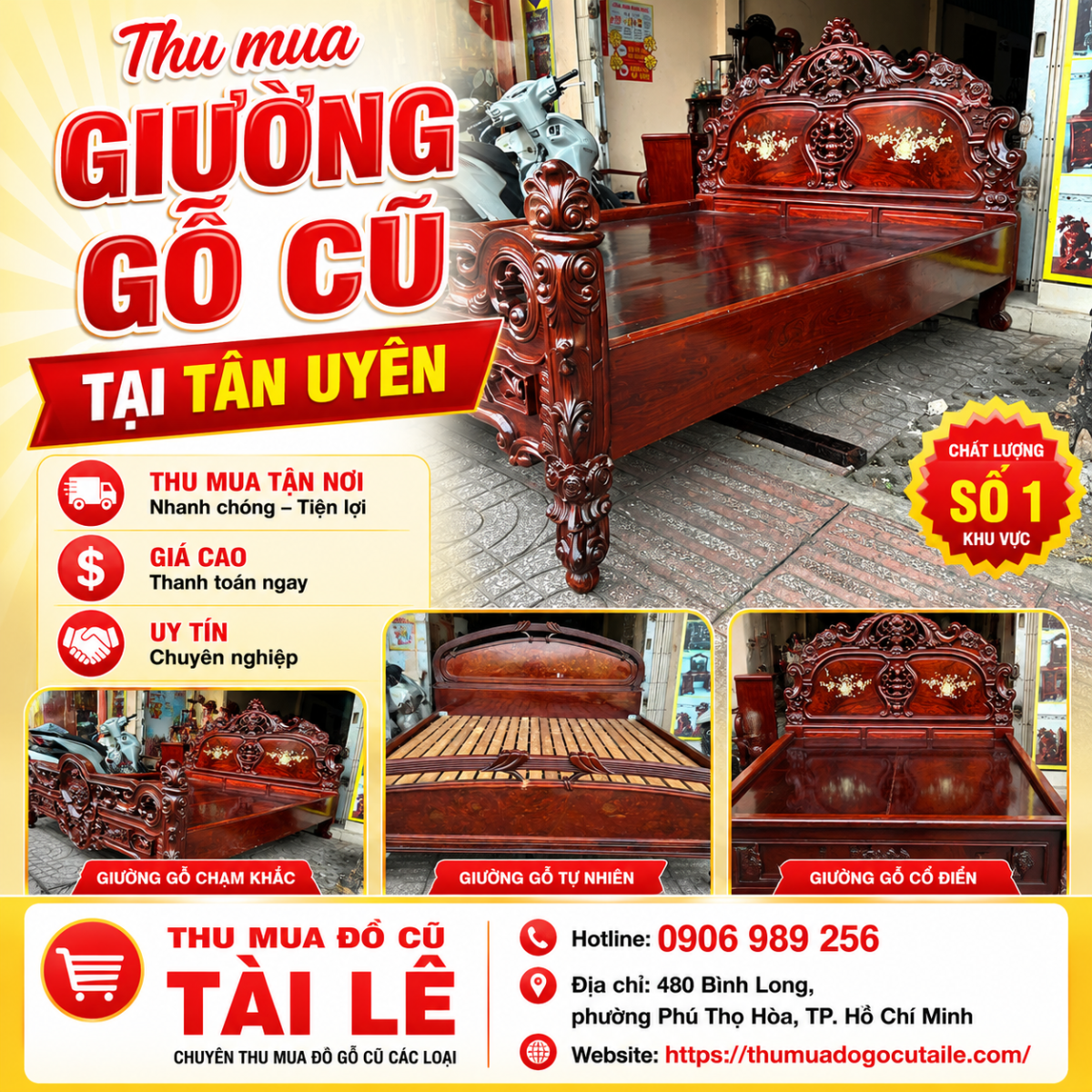 Thu mua giường gỗ cũ tại Tân Uyên