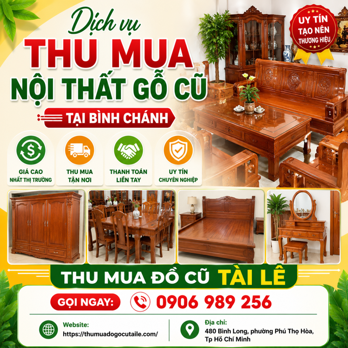 Dịch vụ thu mua nội thất gỗ cũ tại Bình Chánh