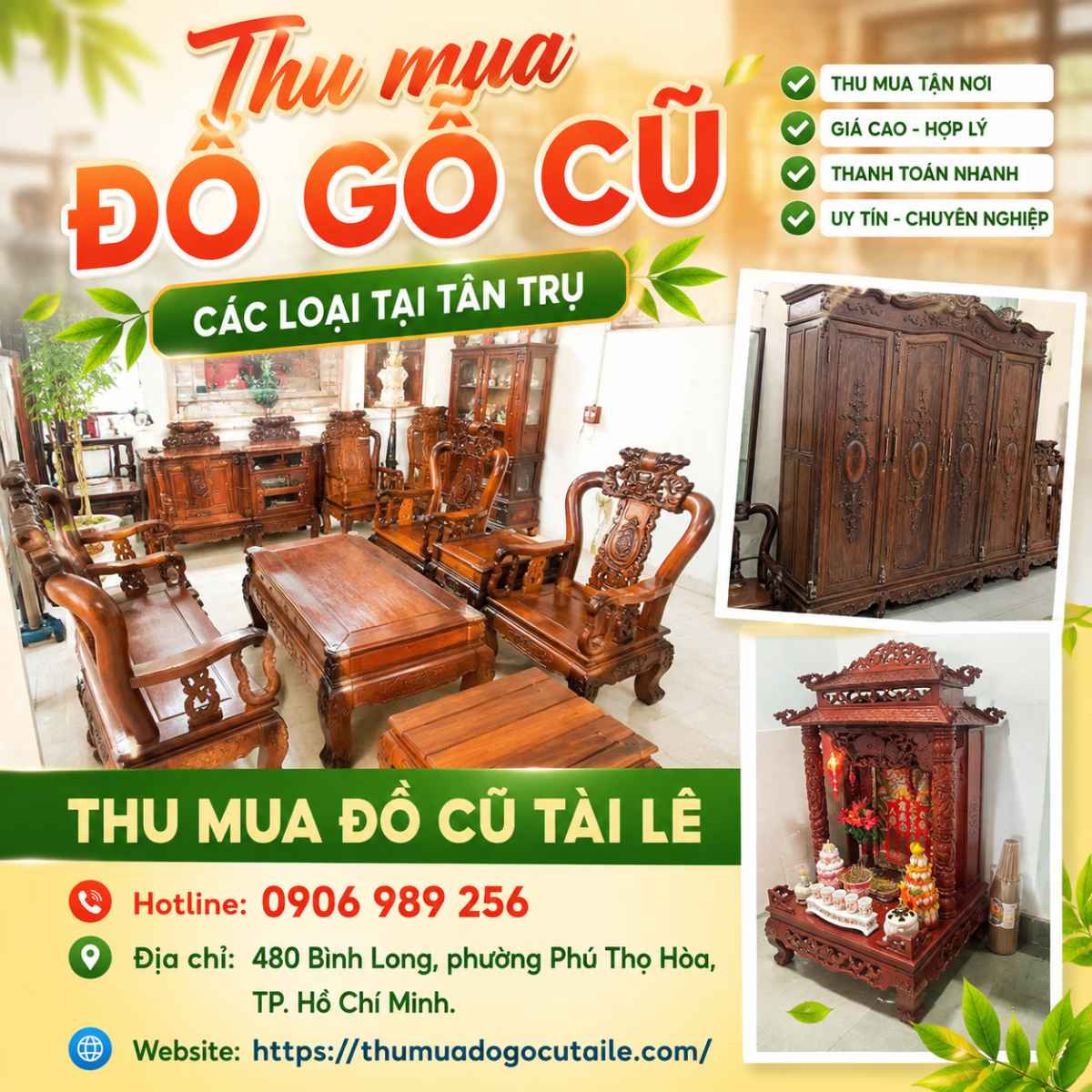 Thu mua đồ gỗ cũ các loại tại Tân Trụ