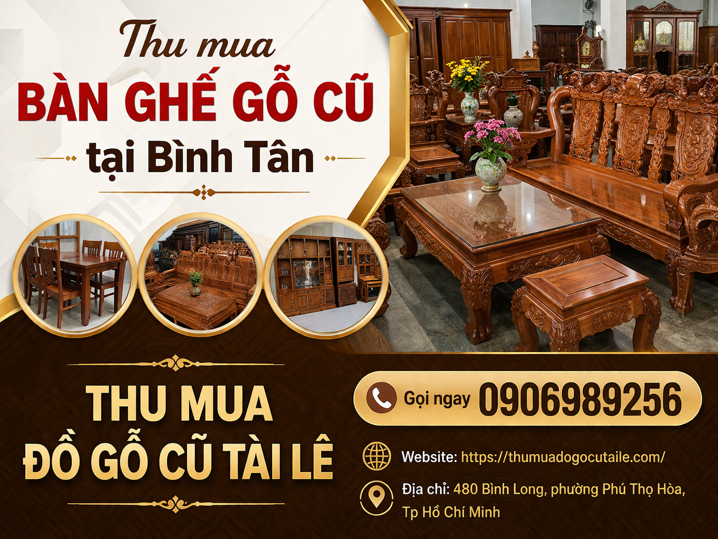Thu mua bàn ghế gỗ cũ tại Bình Tân