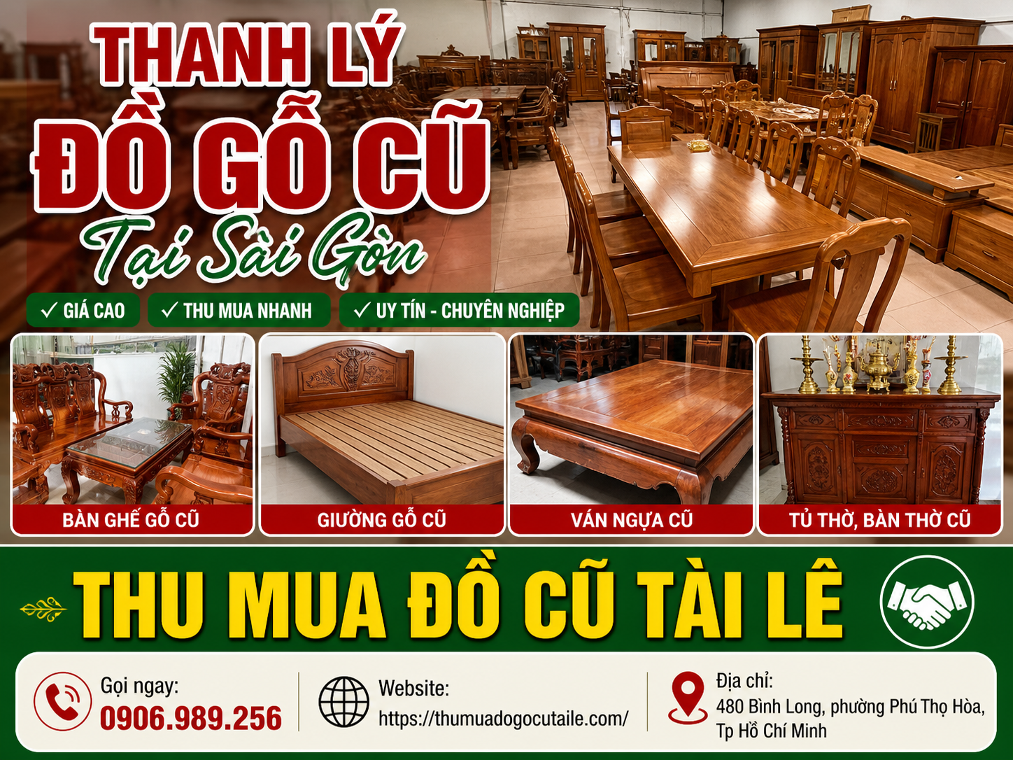 Thanh lý đồ gỗ cũ tại Sài Gòn