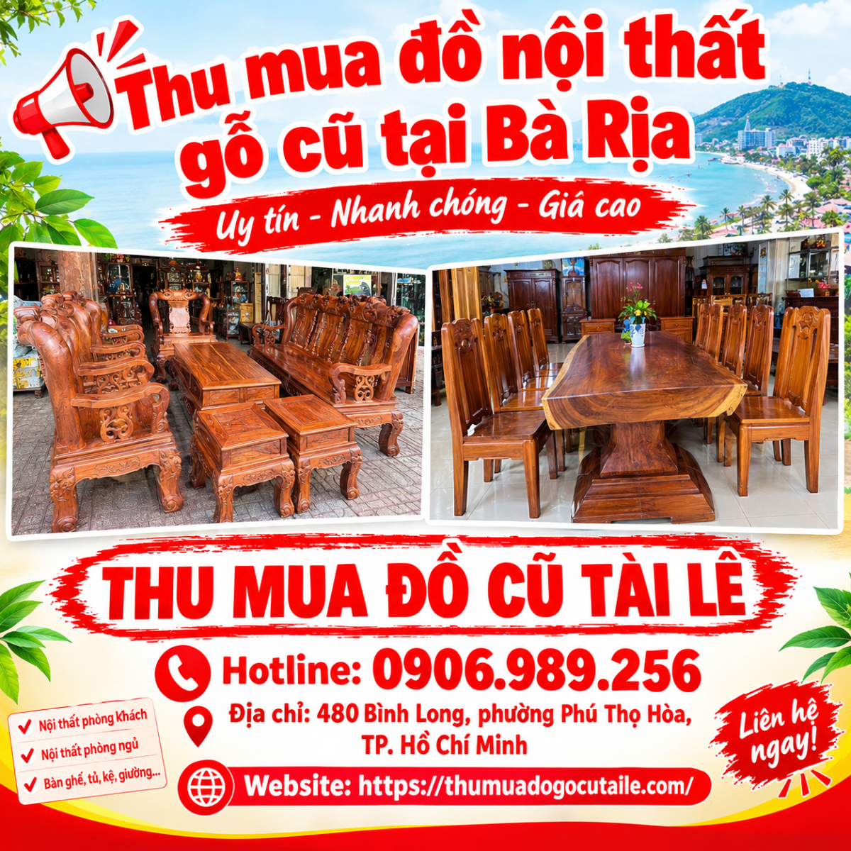 Thu mua đồ nội thất gỗ cũ tại Bà Rịa