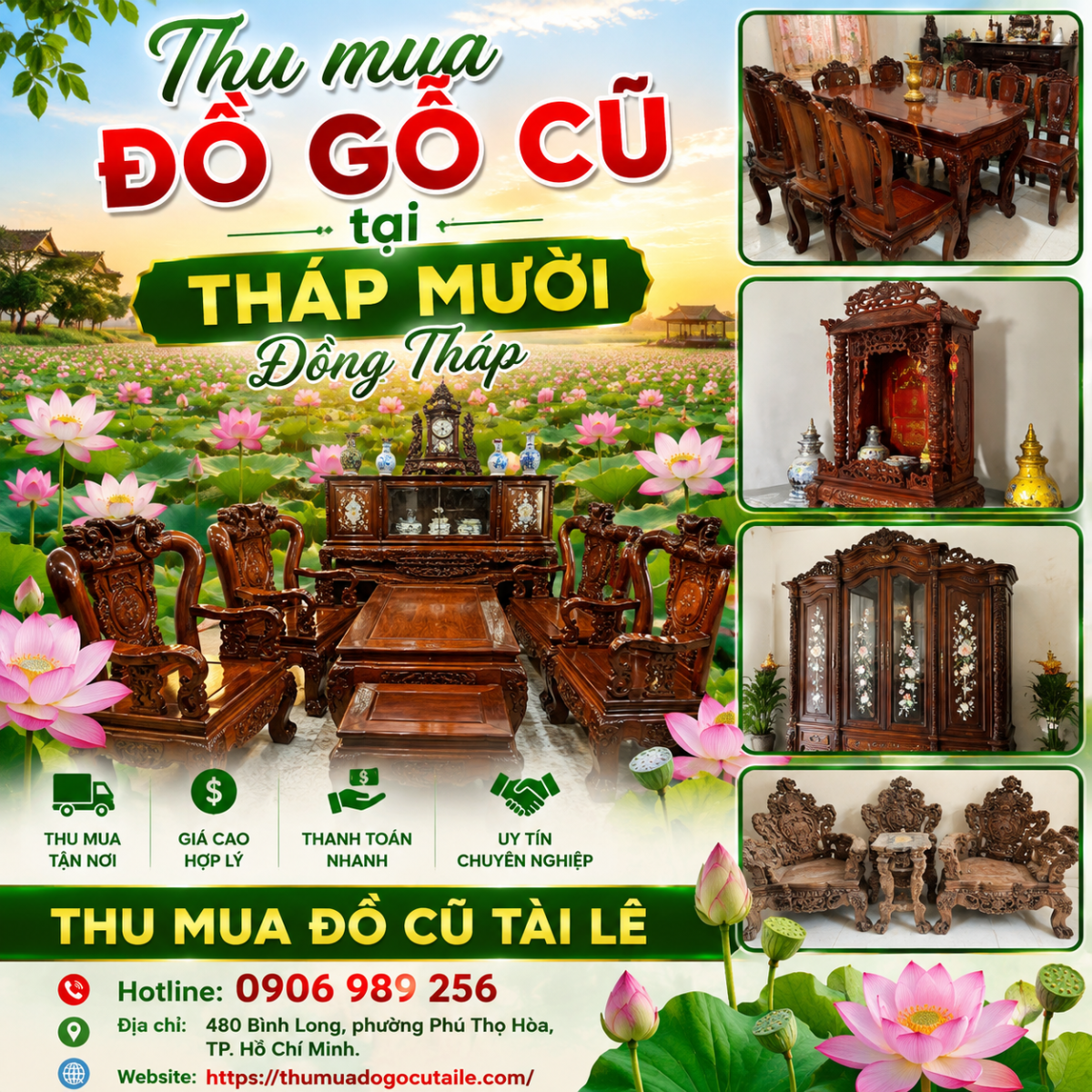 Thu mua đồ gỗ cũ tại Tháp Mười Đồng Tháp