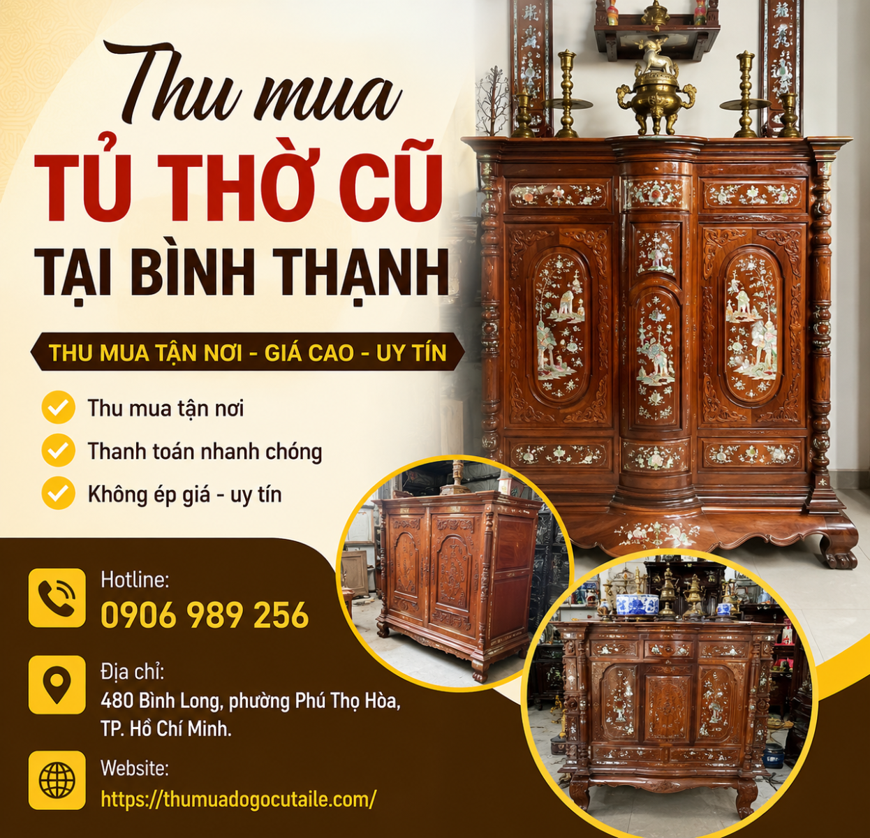 Thu mua tủ thờ cũ tại Bình Thạnh