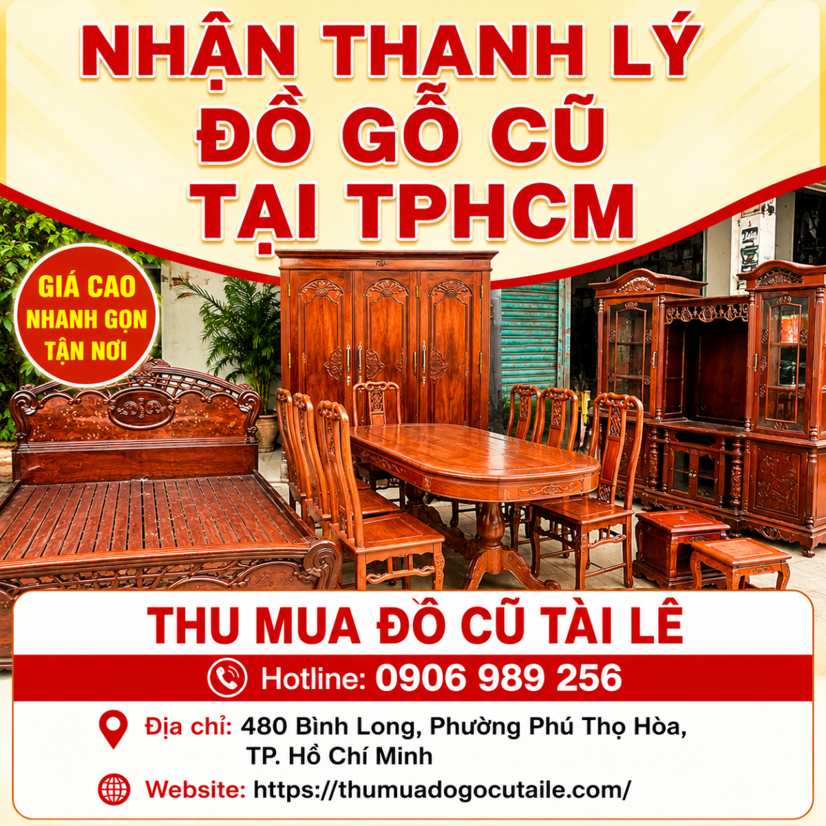 Nhận thanh lý đồ gỗ cũ tại TPHCM