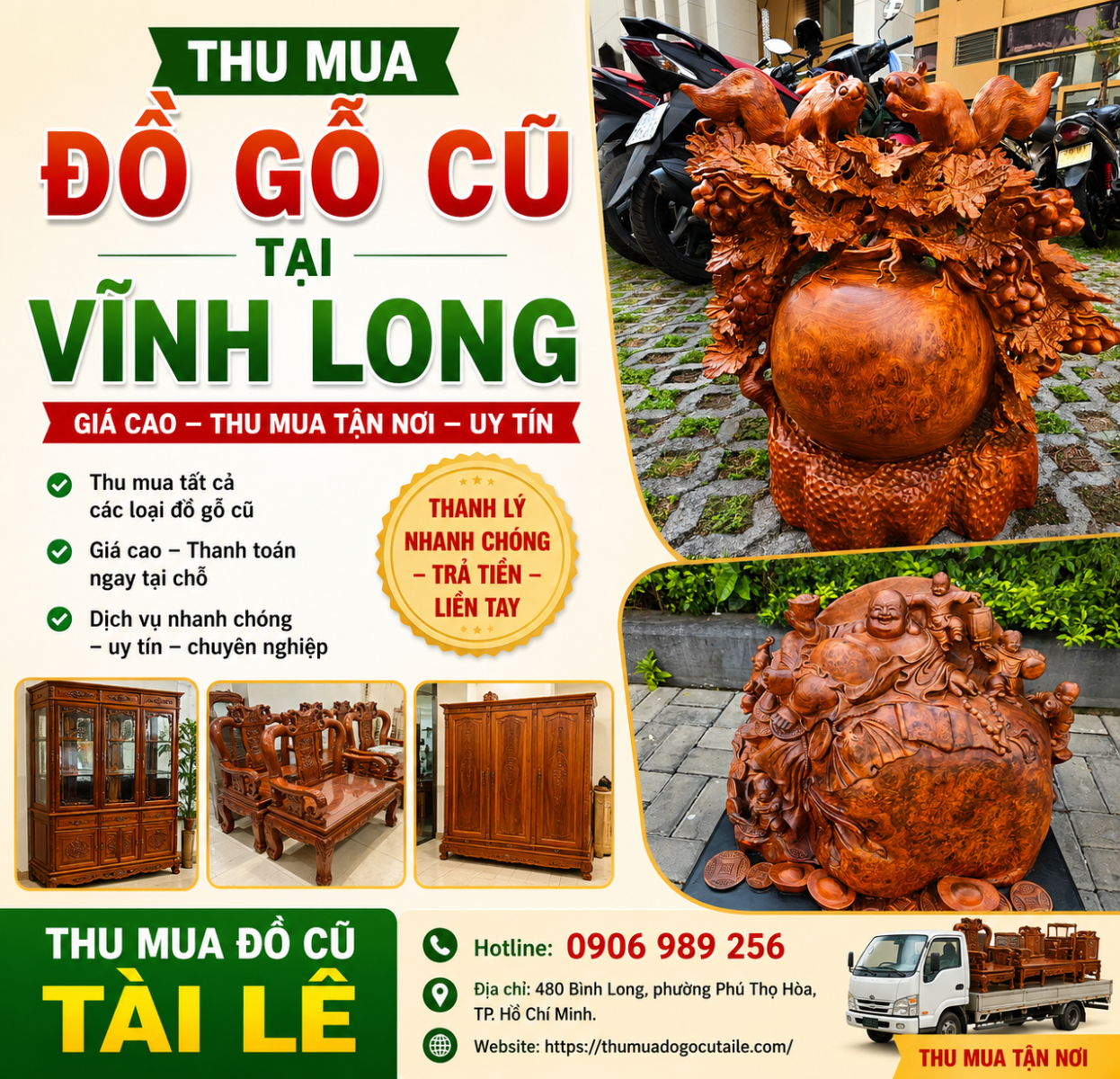 Thu mua đồ gỗ cũ tại Vĩnh Long