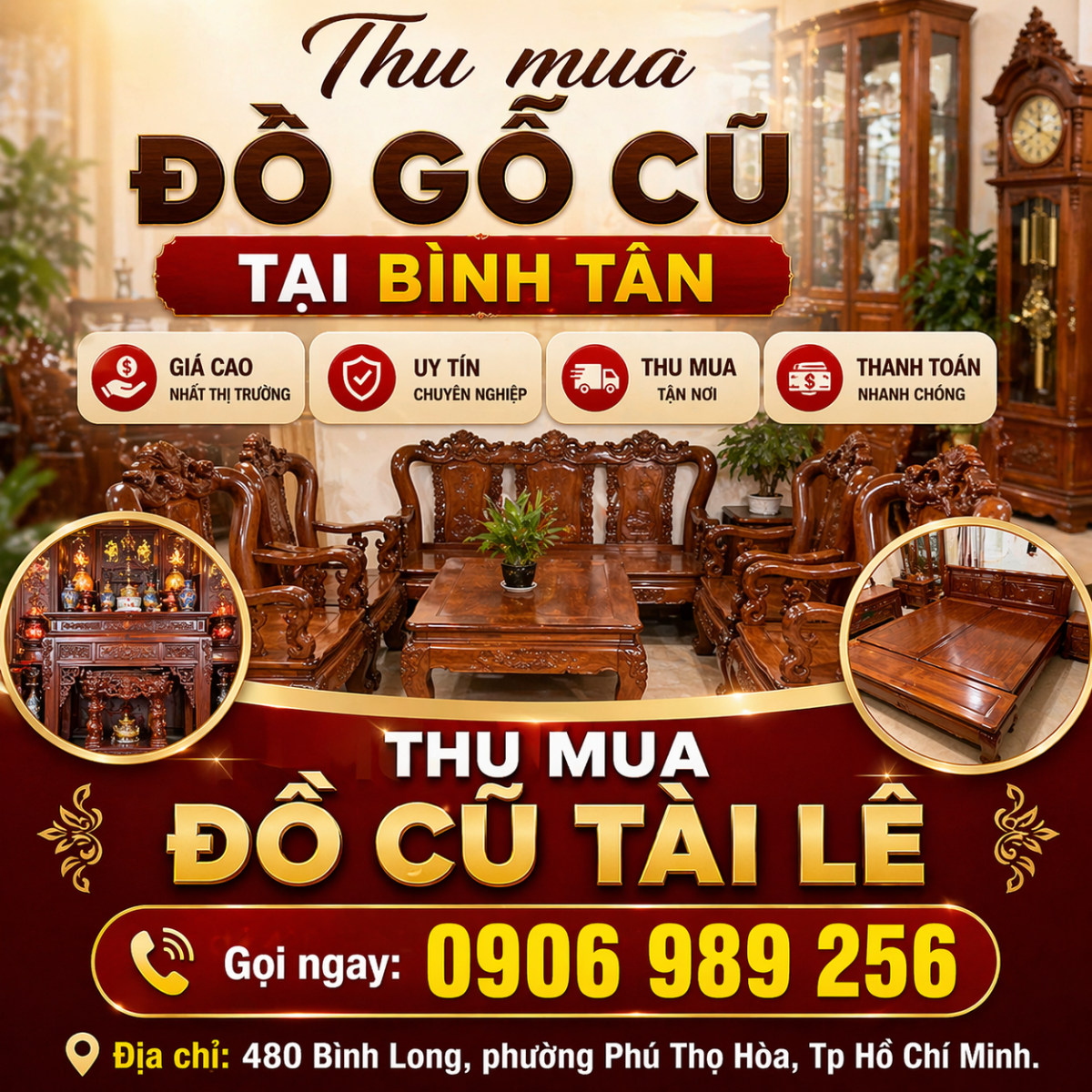 Thu mua đồ gỗ cũ tại Bình Tân