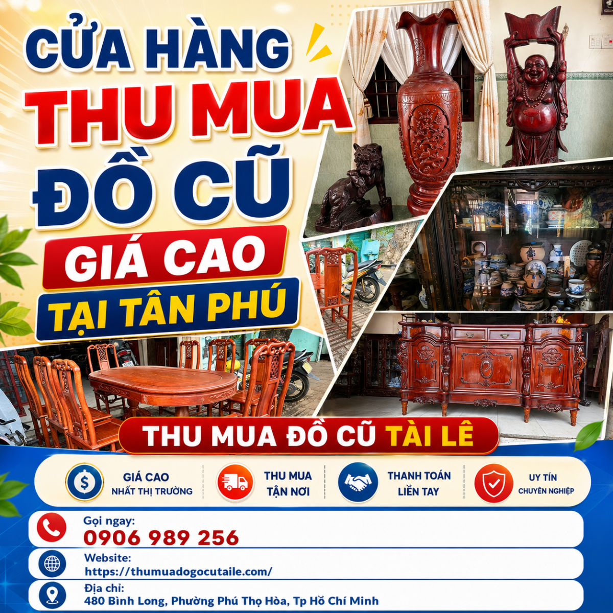 Cửa hàng thu mua đồ cũ giá cao tại Tân Phú
