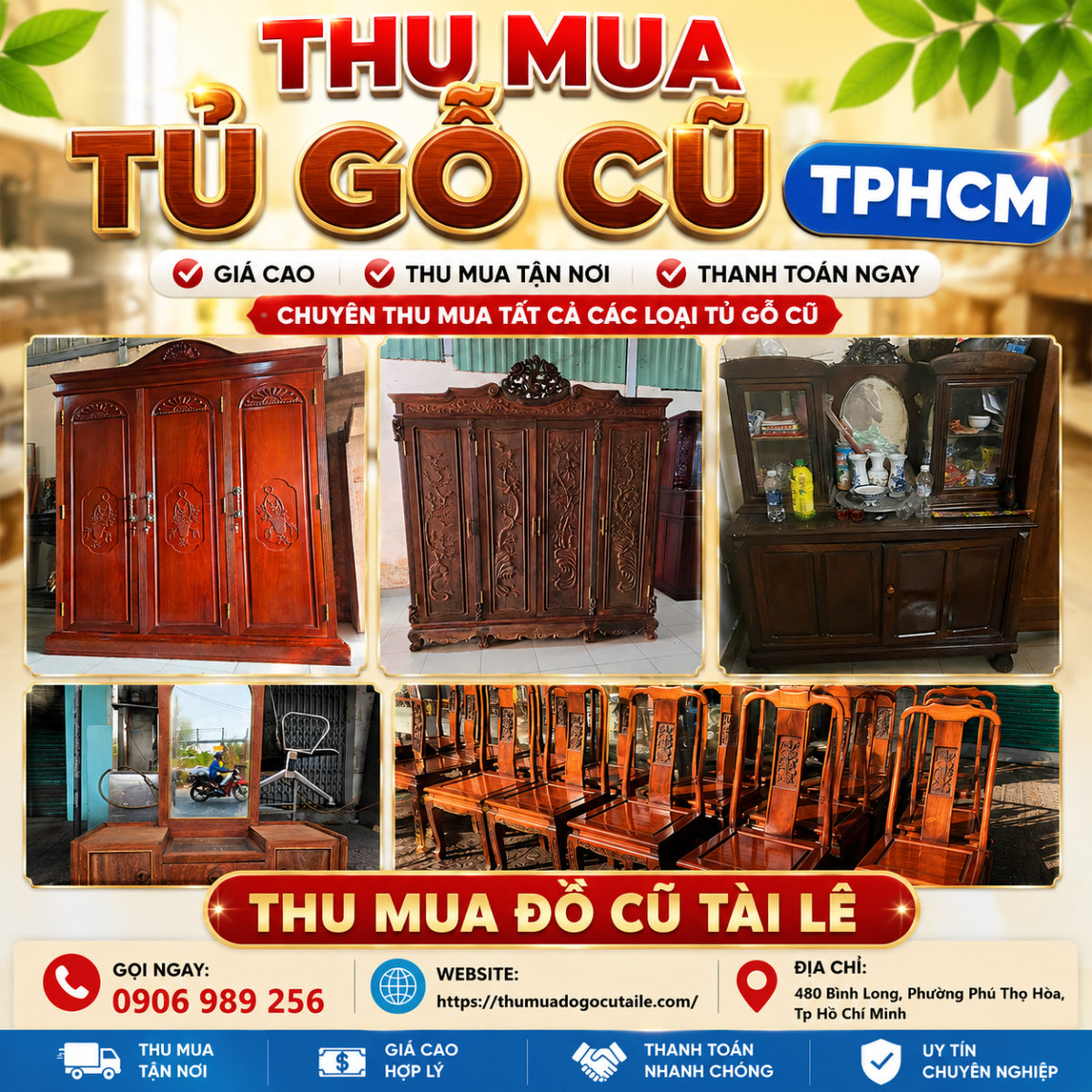 Thu mua tủ gỗ cũ TPHCM