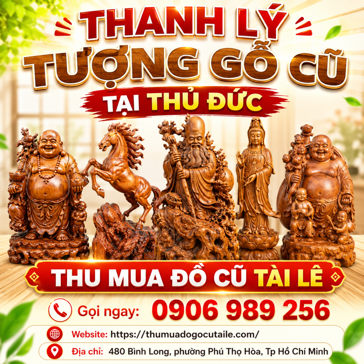 Thanh lý tượng gỗ cũ tại Thủ Đức