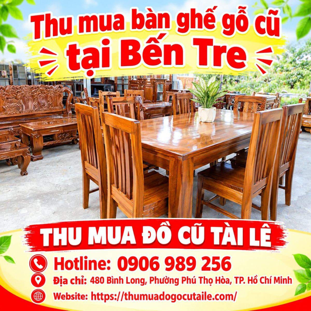 Thu mua bàn ghế gỗ cũ tại Bến Tre