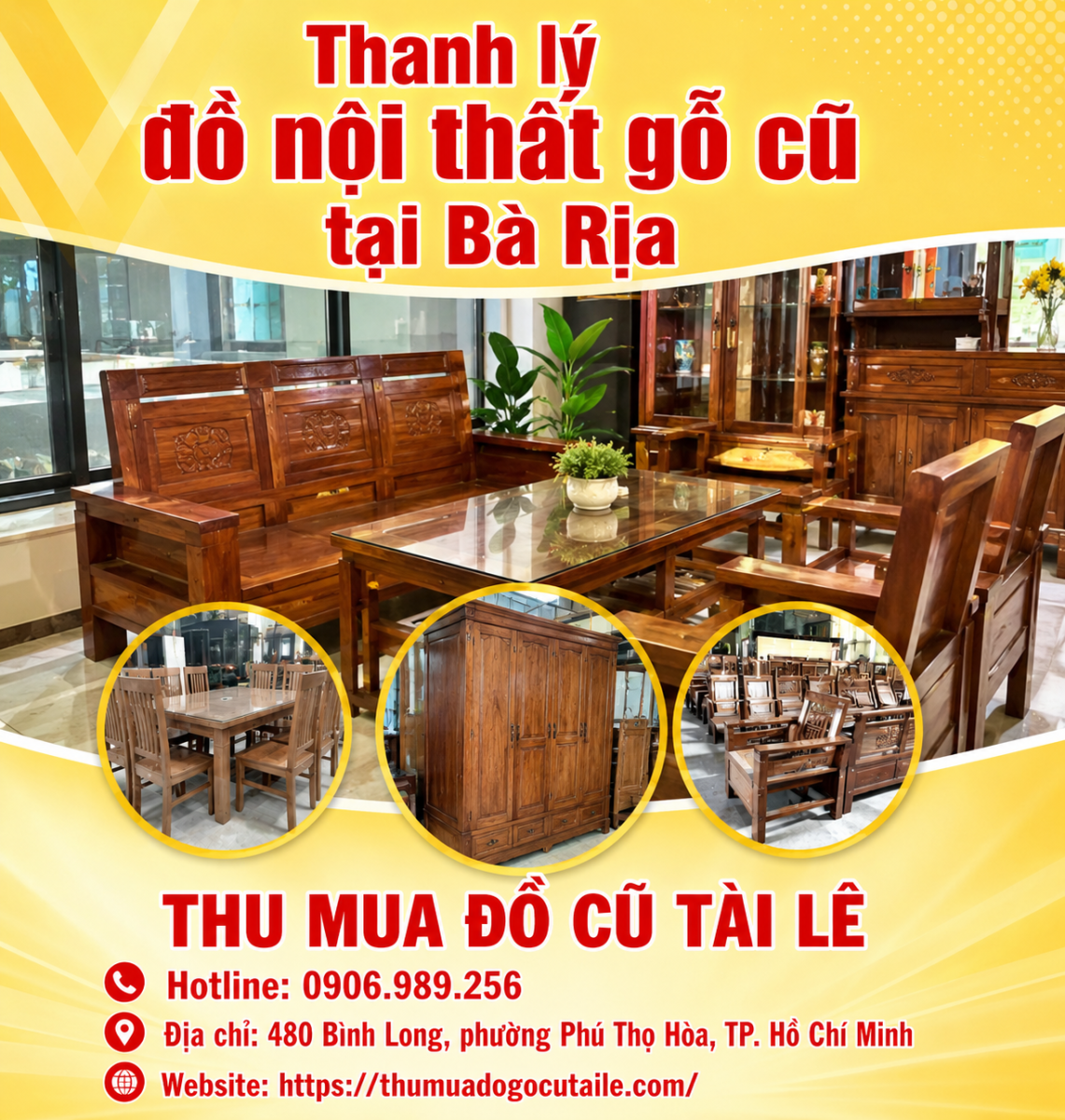 Thanh lý đồ nội thất gỗ cũ tại Bà Rịa