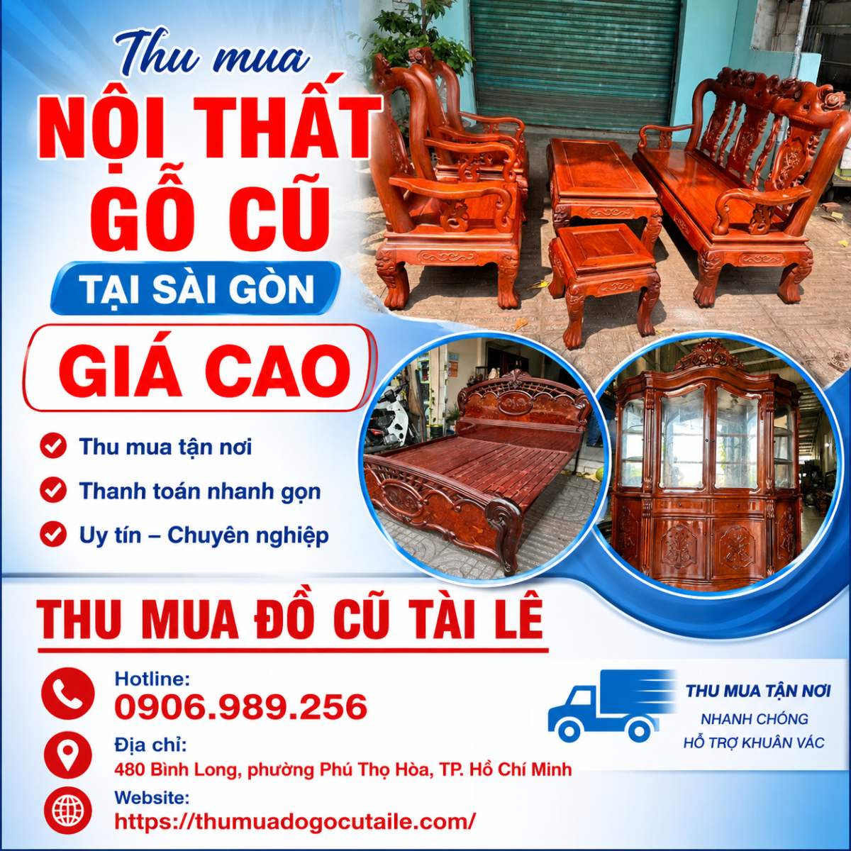 Thu mua nội thất gỗ cũ tại Sài Gòn giá cao