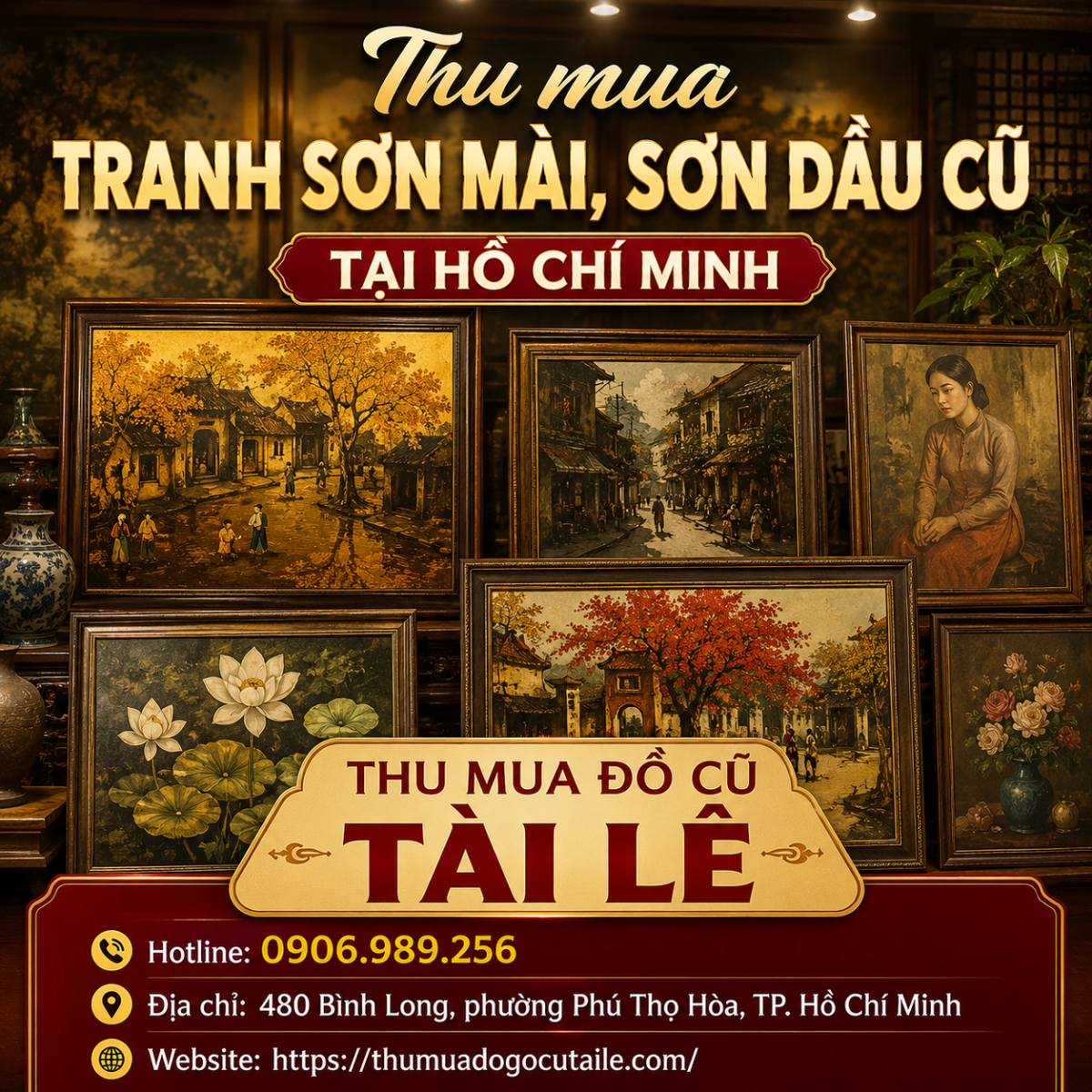 Thu mua tranh sơn mài, sơn dầu cũ tại Hồ Chí Minh