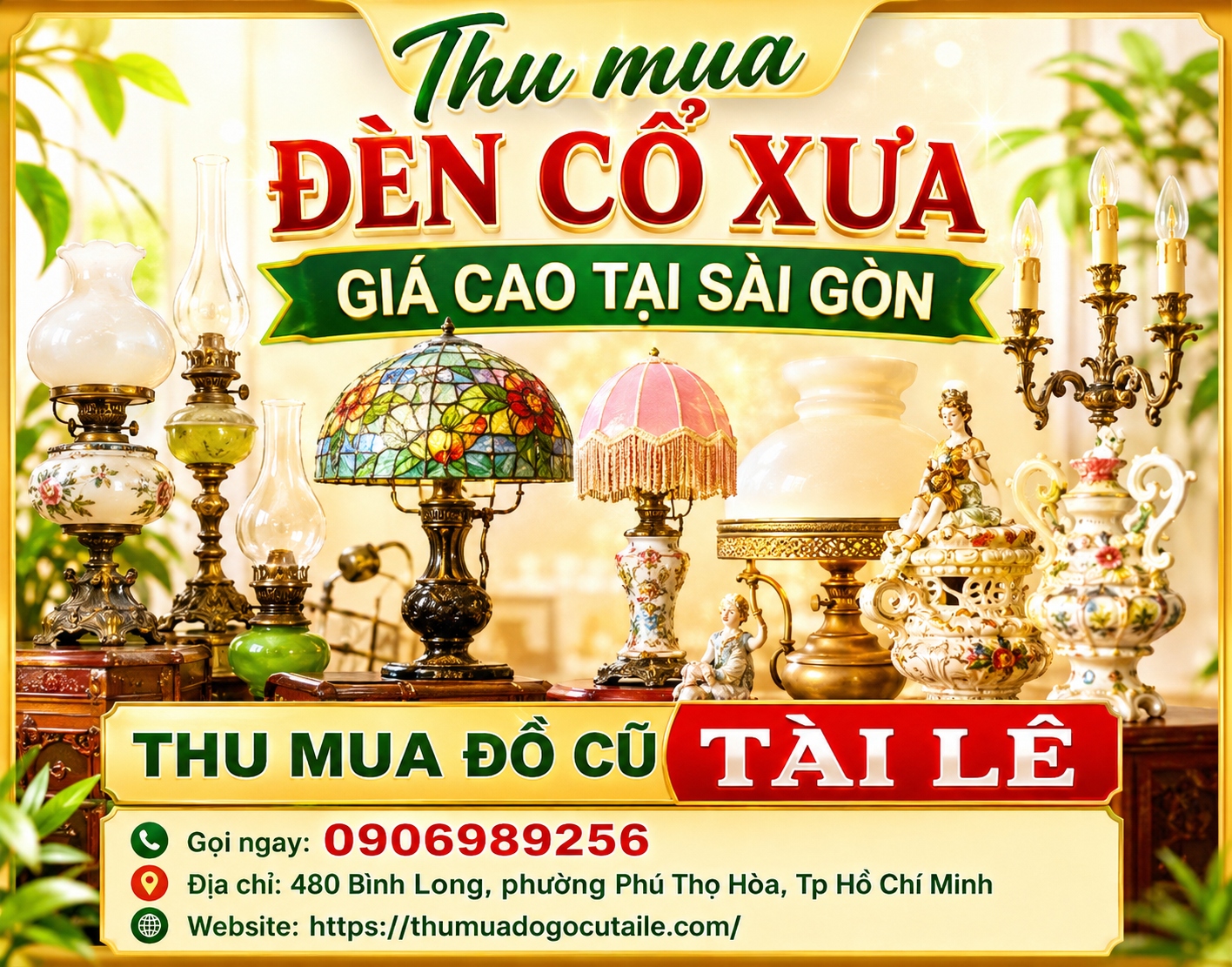 Thu mua đèn cổ xưa giá cao tại Sài Gòn
