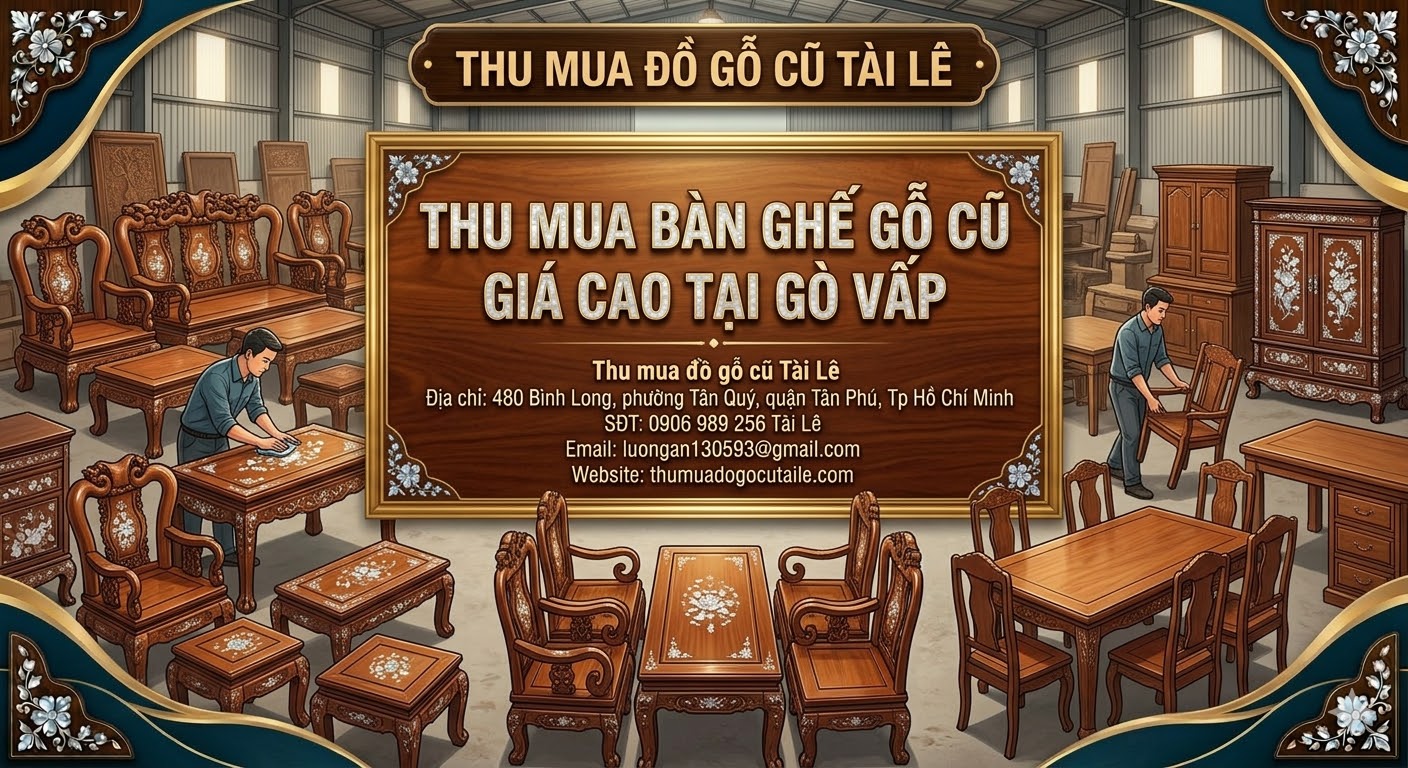 Thu mua bàn ghế gỗ cũ giá cao tại Gò Vấp