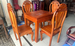 BỘ BÀN ĂN VUÔNG GÕ ĐỎ