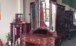 BÀN TRANG ĐIỂM GỖ CẨN CÂY