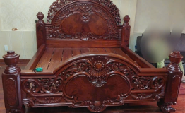 GIƯỜNG NGỦ TRẠM ĐỤC HOA LÁ TÂY