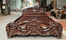 GIƯỜNG NGỦ TRẠM ĐỤC HOA LÁ TÂY