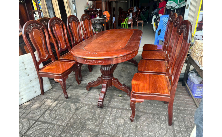 BỘ BÀN ĂN CĂM XE GÕ