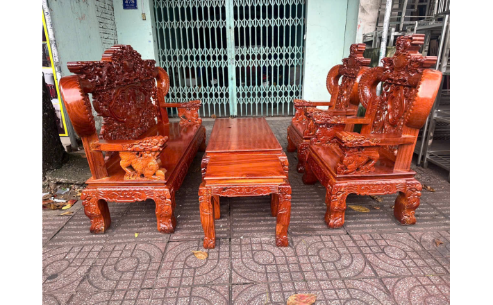 SALON GỖ ĐỈNH RỒNG 6 MÓN