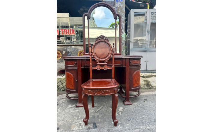BÀN TRANG ĐIỂM GỖ ỐP NU