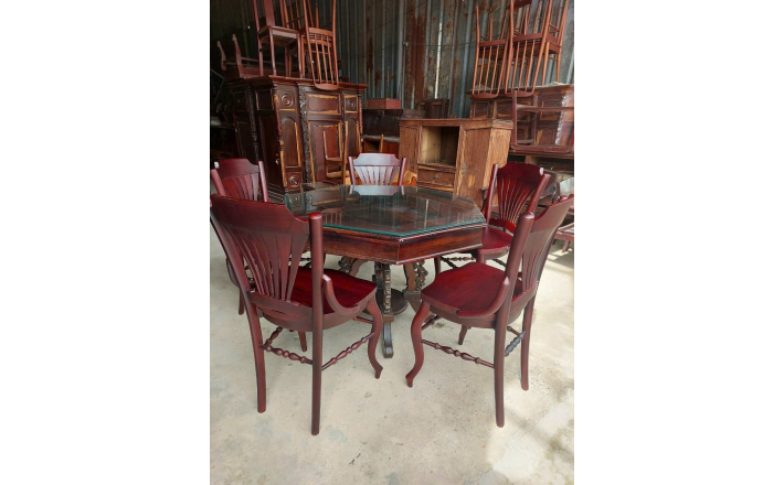 BỘ BÀN ĂN GHẾ RẼ QUẠT